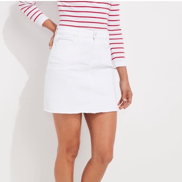 Vineyard Vines Raw Hem White Jean Skirt 14 2R000045 - Picture 1 of 7